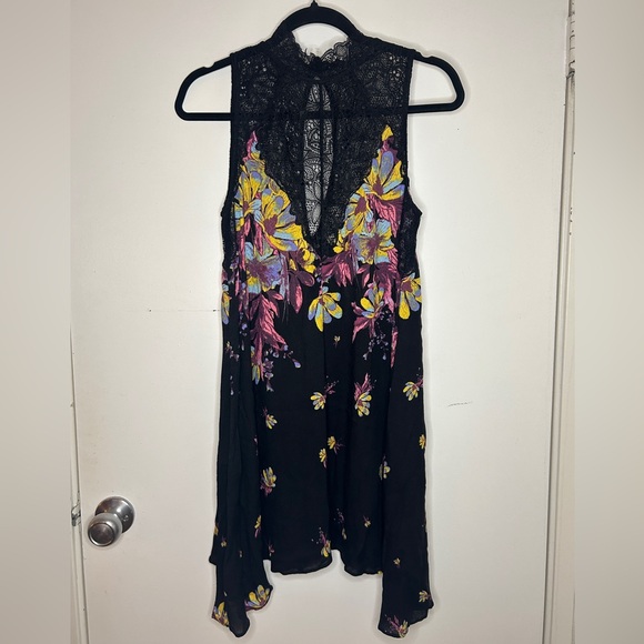 Free People Intimately Marsha Slip Dress lace details and floral Size Small - Picture 2 of 14